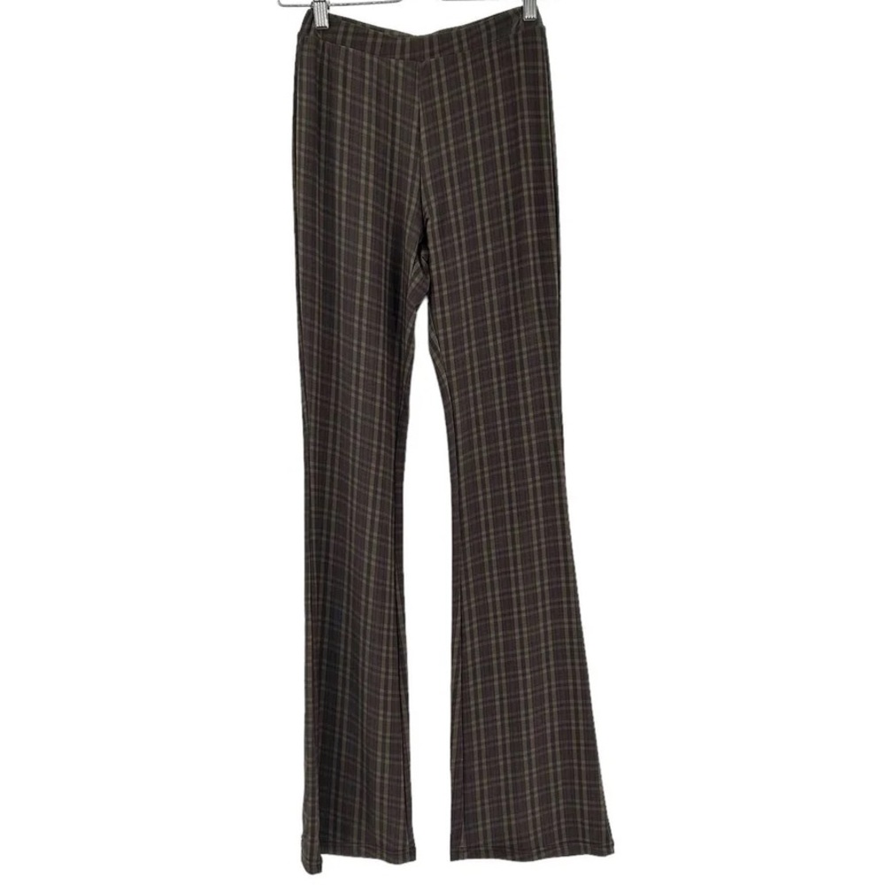 NWOT Tiger Mist Brown Plaid Flared Pants